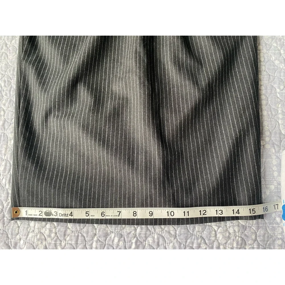 Paul Smith Wool Black Lined Pinstripe Skirt Pockets Buttons Size 42 (US 4/6)